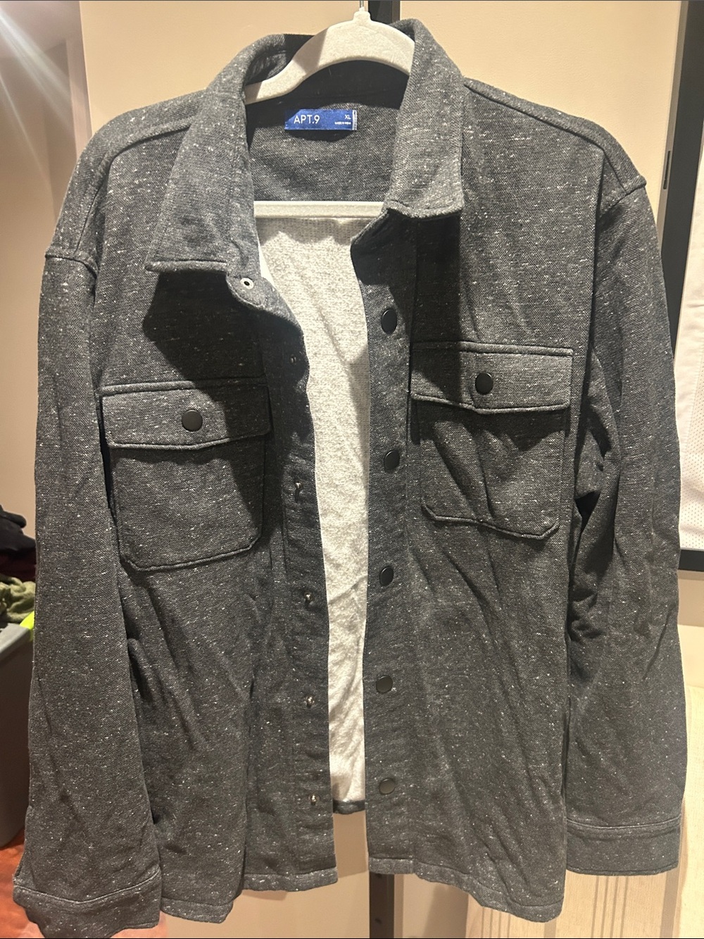 Apt. 9 Speckled Charcoal Button-Up Shirt Jacket